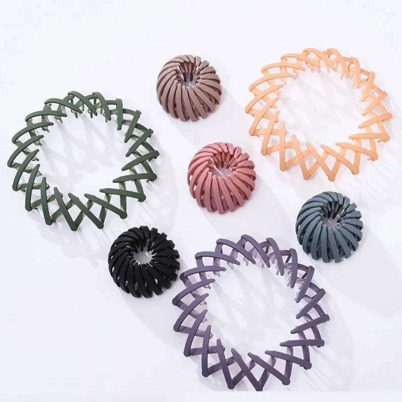 Magic Hair Clip Bird Nest Shaped Hair Holder Velvet Hair Ring Ball Head Hair Device High Ponytail  Artifact Hair Accessories
