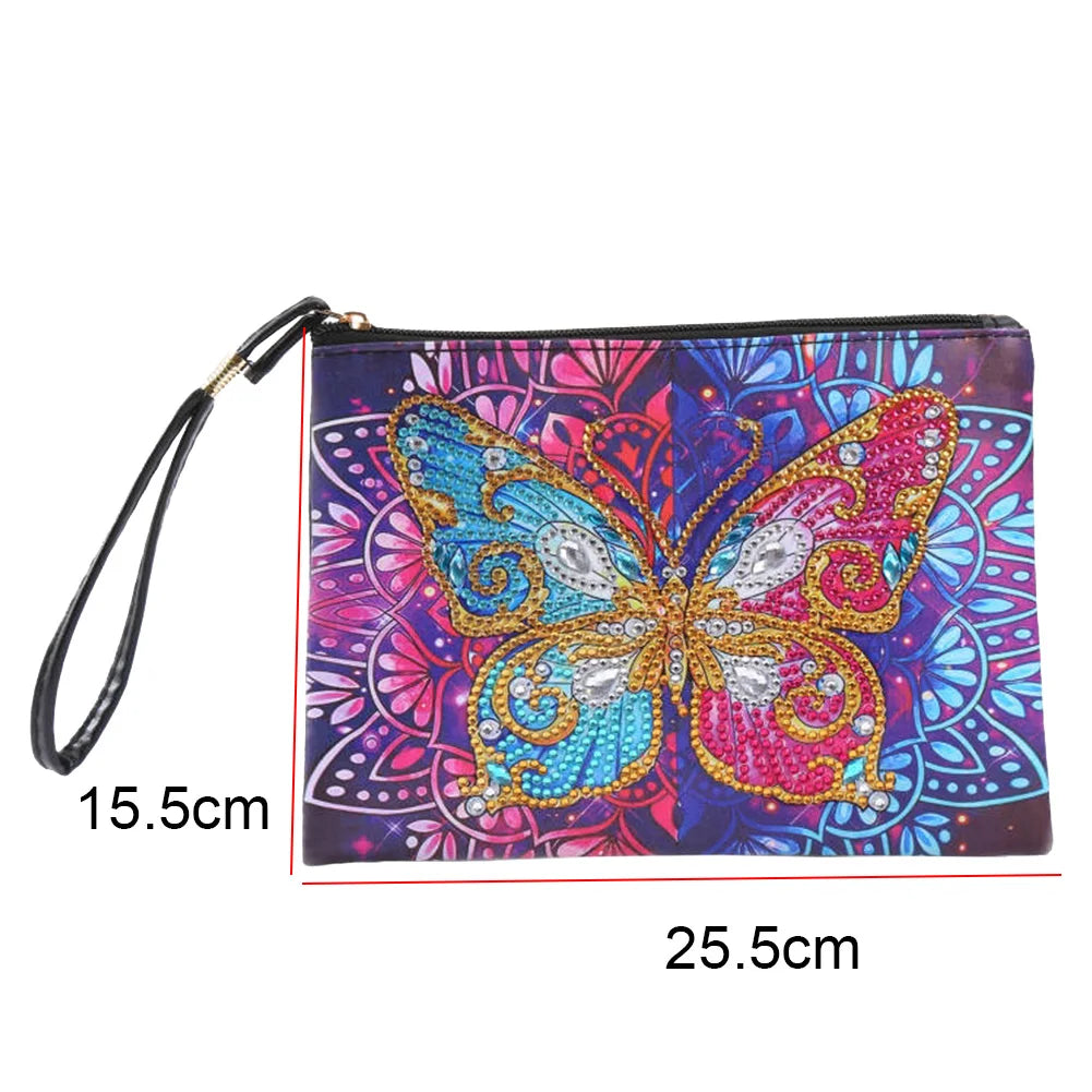 DIY Special Shaped Diamond Painting Bags Women Wristlet Bags Zipper Wallet Women Clutch Storage Bag Christmas Gift Girls Handbag