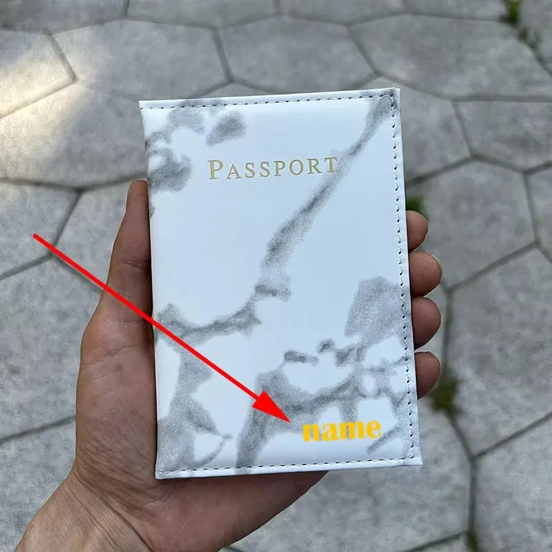 Customize Name Passport Cover Travel Wallet Covers for Passports Gold Letters Passeport Personnalisé