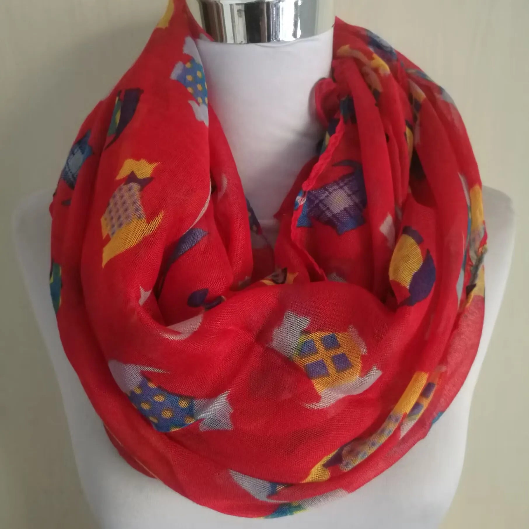 New Ladies Viscose Cotton Hedgehog Print Infinity Scarf for Women Variety of Animal Prints Circle Scarves Fashion Ring Scarfs
