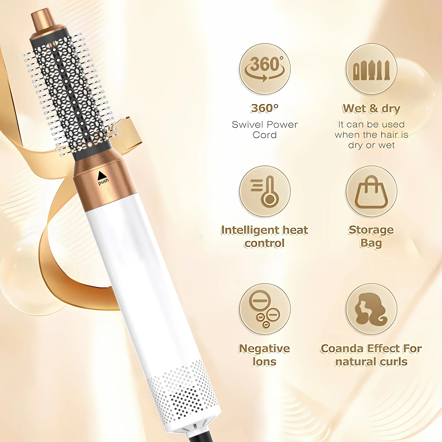 5 in 1 Electric Hair Brush Hair Dryer for Dyson Airwrap Automatic Curler Hair Straightener Hot Air Comb Hairdressing Appliance