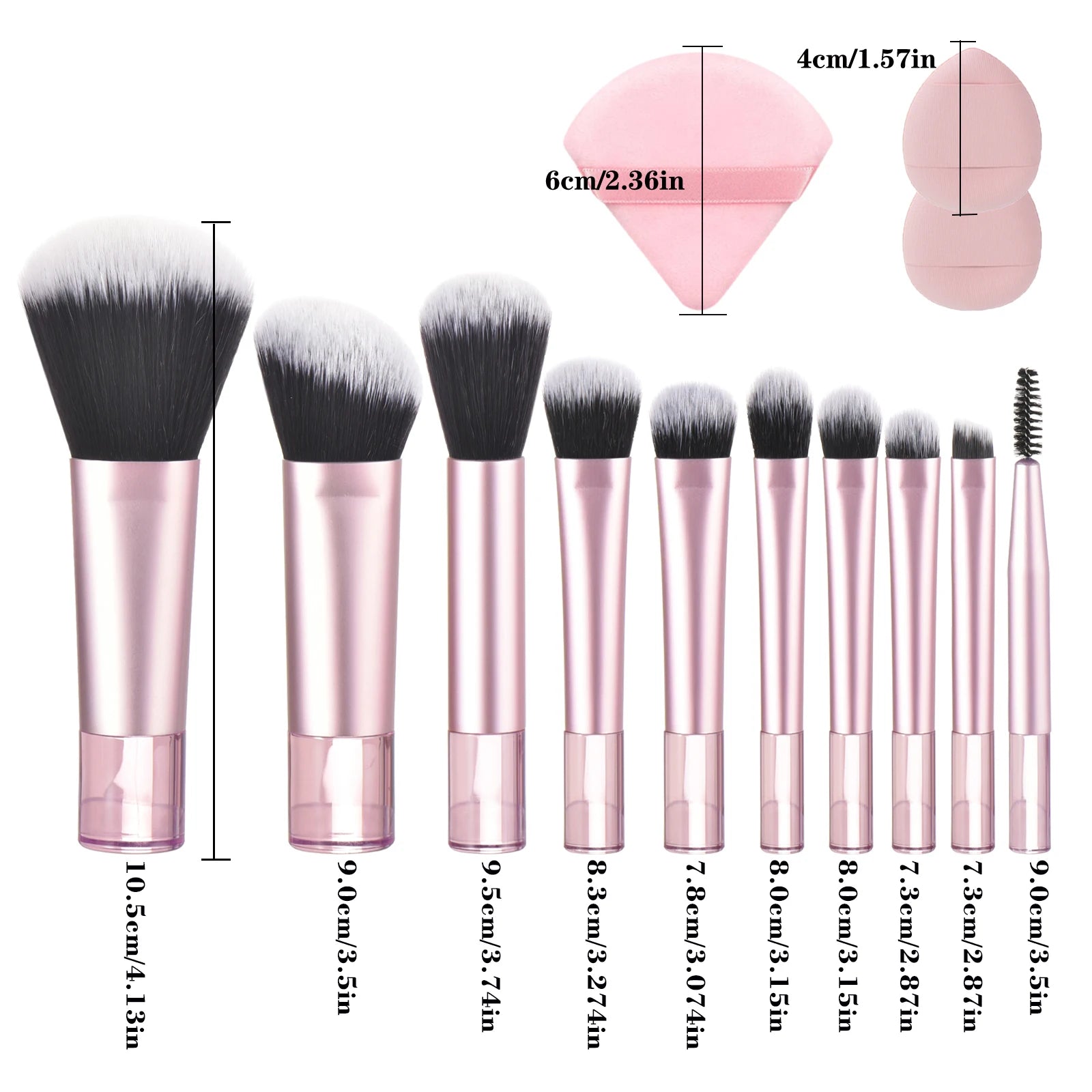 10 Color Mini Makeup Brush Travel Portable Makeup Tool Makeup Puff - Palm Brush Professional Makeup Tool Set Christmas Gift - My Store