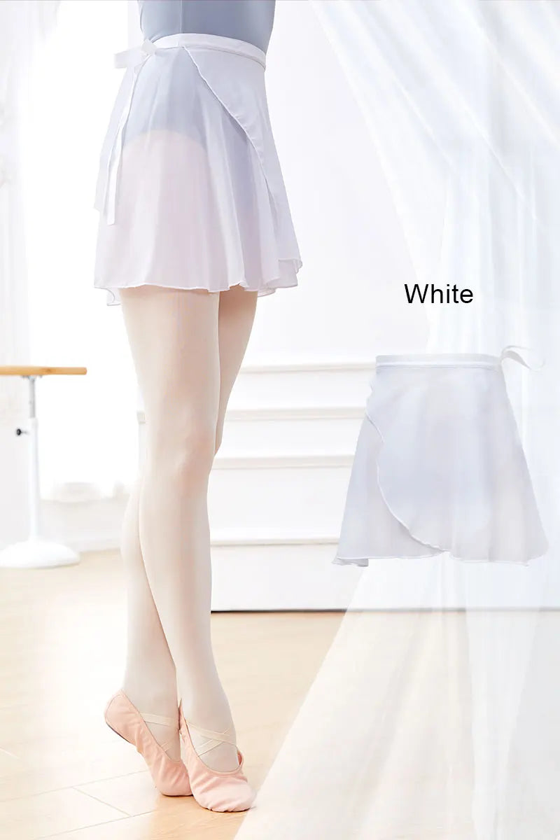 Woman Ballet Skirts WrapTutu Dance Skirt Chiffon Skirts for Girls Tie Up Mini Short Skirt for Dancing 19 Colors