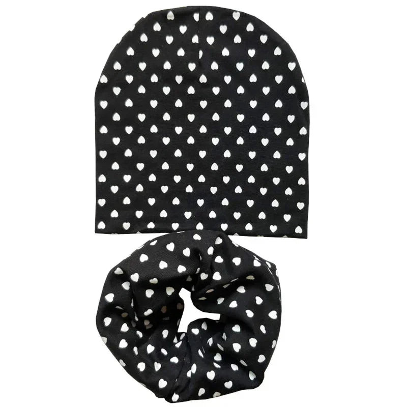 Winter Spring Cotton Baby Hat Scarf Infant Hat Set Duvet Fabric Beanie Hats for Kids Baby Girl Hat Baby Boy Hat Plush Warm Hat