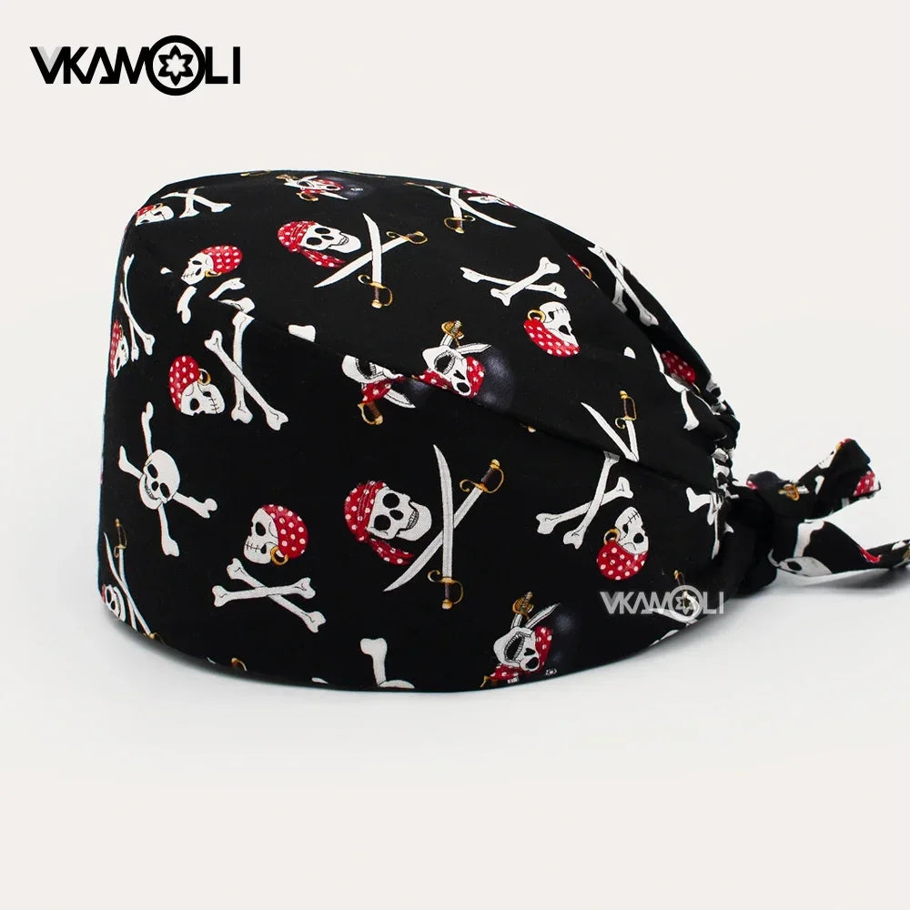 Wholesale Camouflage Print Women and Men Scrubs Caps Laboratory Health Service Station Work Cap Scrubs Hat Nursing Head Cap