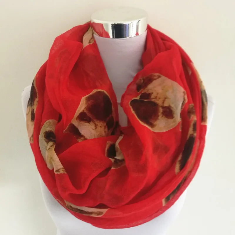 New Ladies Viscose Cotton Hedgehog Print Infinity Scarf for Women Variety of Animal Prints Circle Scarves Fashion Ring Scarfs