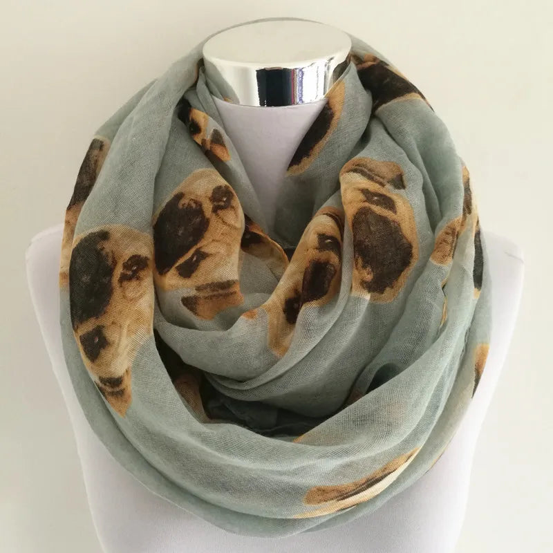 New Ladies Viscose Cotton Hedgehog Print Infinity Scarf for Women Variety of Animal Prints Circle Scarves Fashion Ring Scarfs
