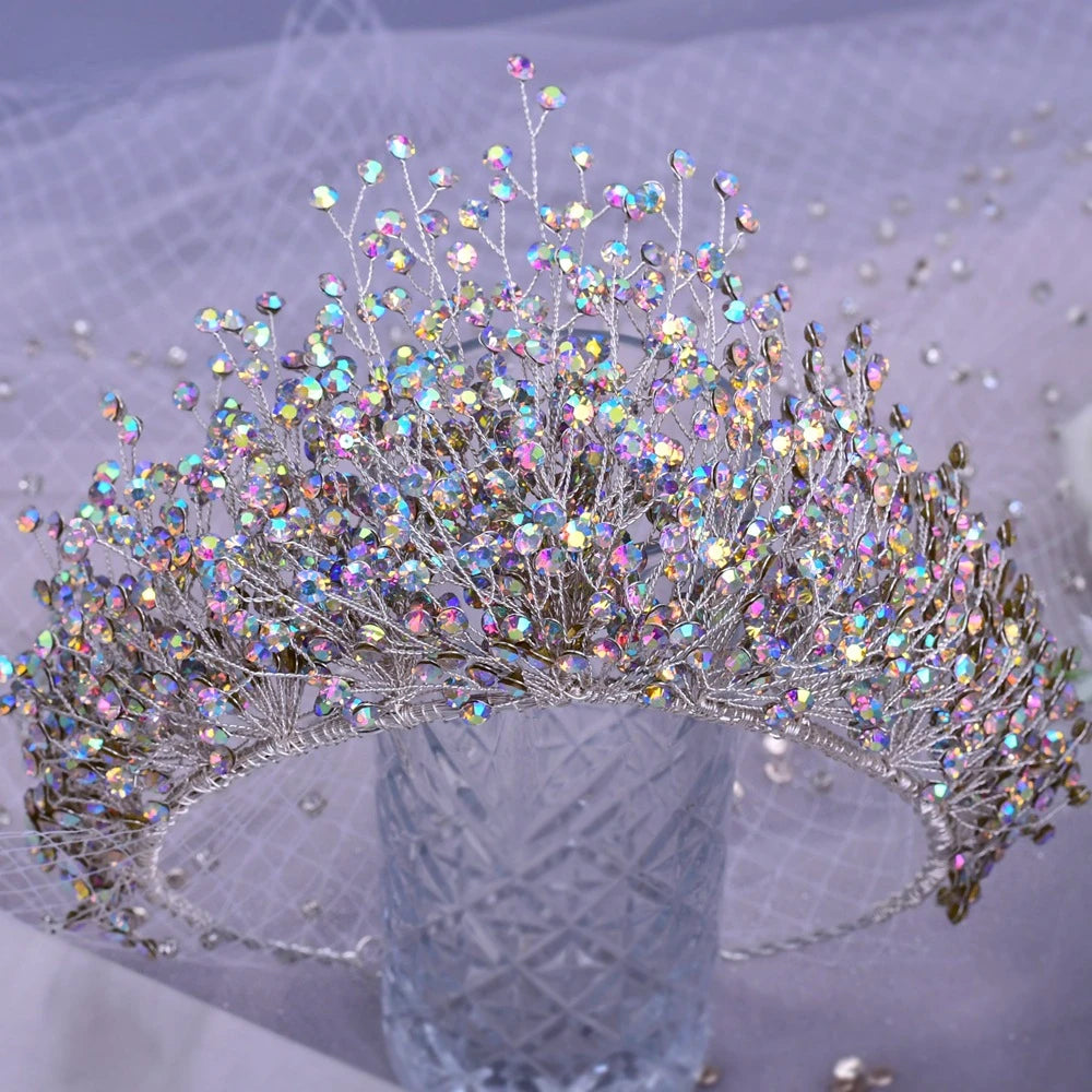 Bride Hair Jewelry Rhinestone Accessories Band Wedding Headwear Headband Crown Queen Brides Tiara Baroque Hair Accessories