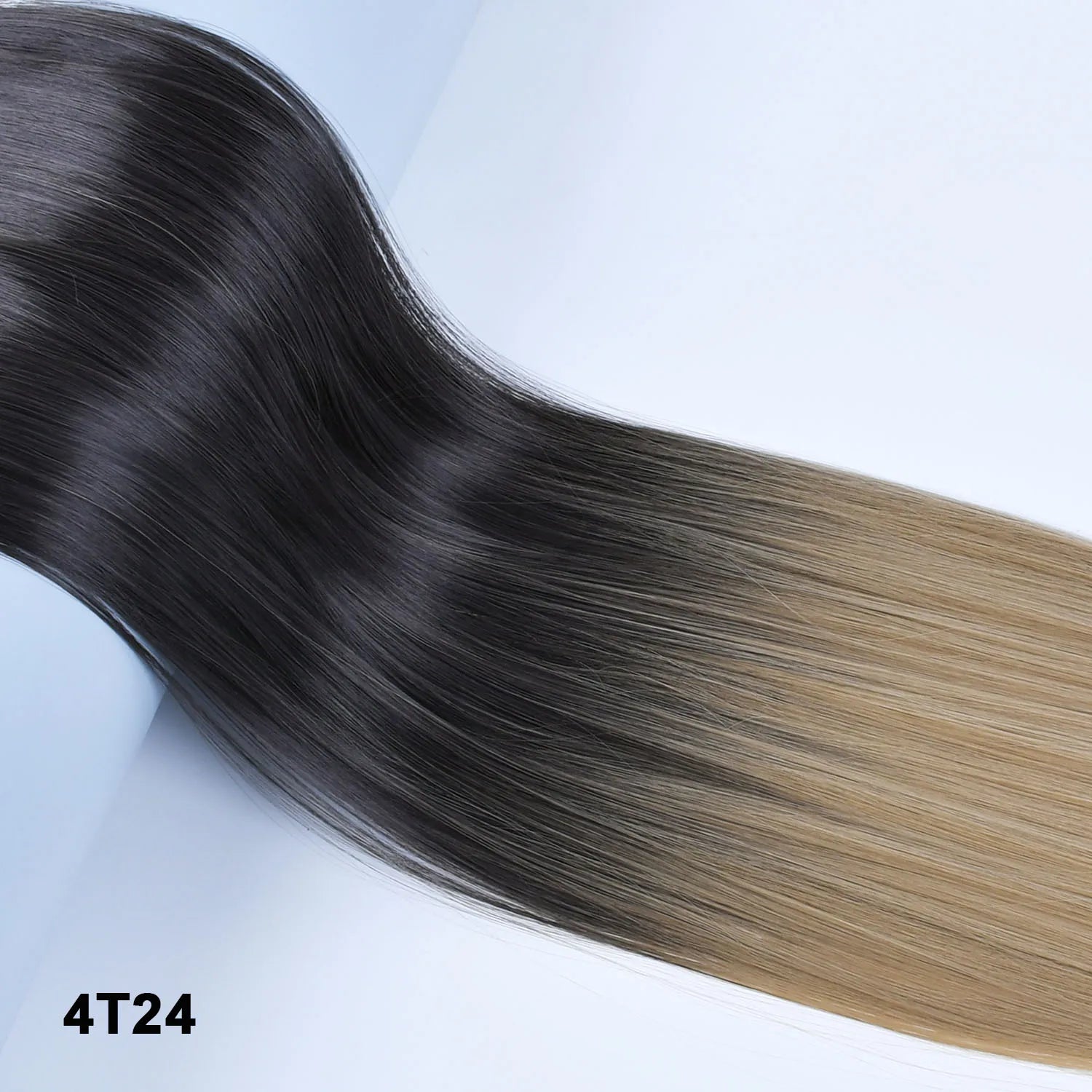 Women's Synthetic  String  Hair Extension No Clips No Glue Long Straight Invisible Hair Extensions Ombre Color Hairpiece