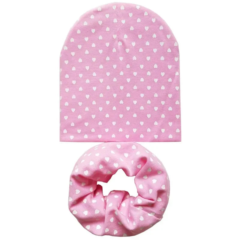 Winter Spring Cotton Baby Hat Scarf Infant Hat Set Duvet Fabric Beanie Hats for Kids Baby Girl Hat Baby Boy Hat Plush Warm Hat