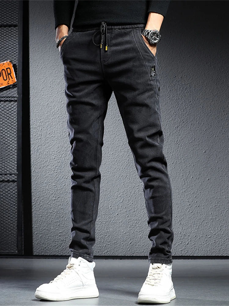 Spring Summer Black Gray Cargo Jeans Men Streetwear Denim Jogger Pants Men Baggy Harem Jean Trousers Cargo Pants Men Jeans