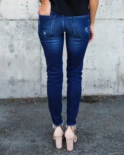 Ripped Jeans Women 2025 New Moto Biker Jeans Woman Push Up Denim Pants for Women Clothing Jean Femme Pantalones Mujer Blue XXL