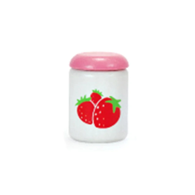 Baby Kitchen Toys Wooden 3D Toy Play House Sauce Bottle Honey Lifelike Strawberry Solid Wood Simulation Toy Educational Toy Gift