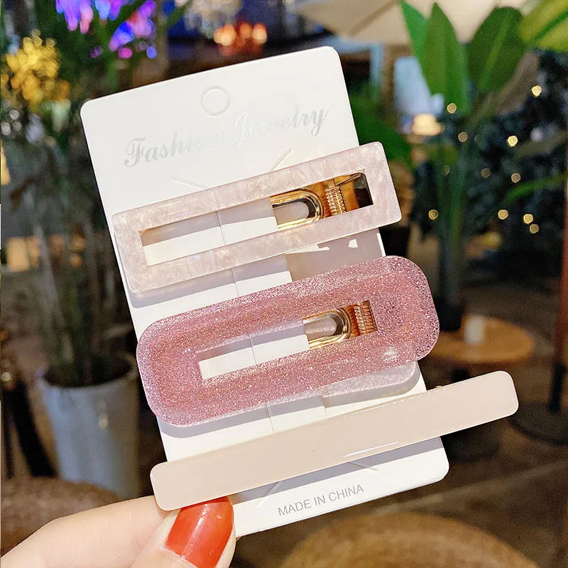 1 Set Acrylic Pearl Hair Barrettes Fashion Geometric Women Hair Clip Hairgrips Hair Accessories for Girls Hair Pins Jewelry