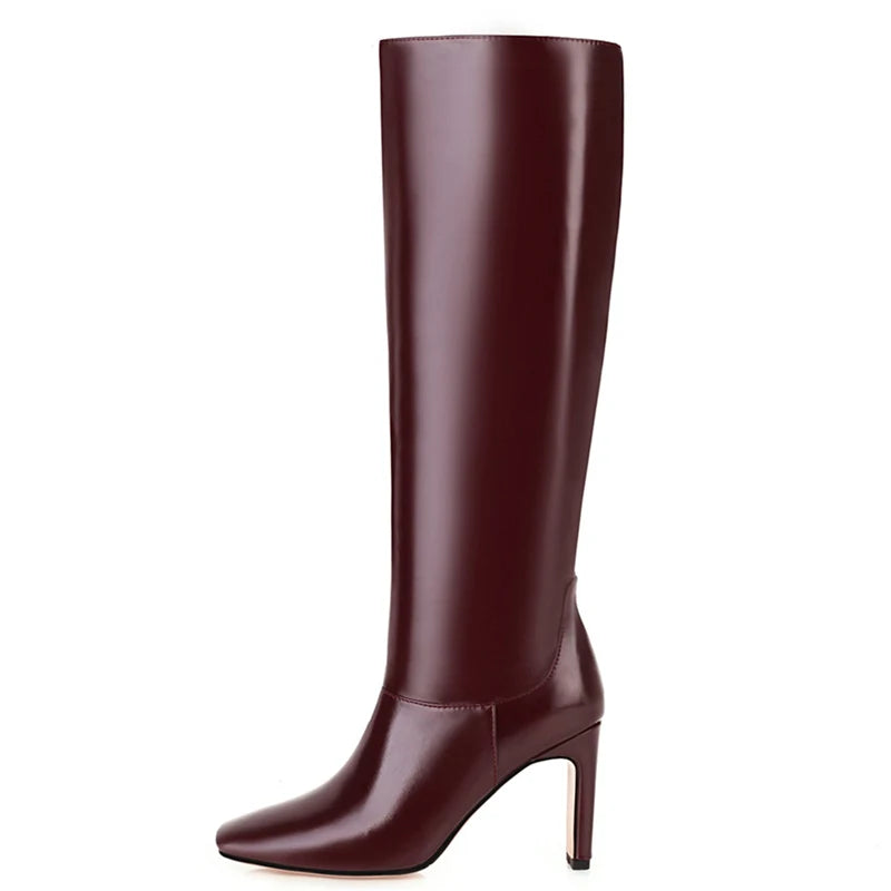 Knee High Boots Women High Heel Long Knight Boot Autumn Winter Shoes Square Toe Fashion Sexy Chelsea Boots for Women Big Size 48