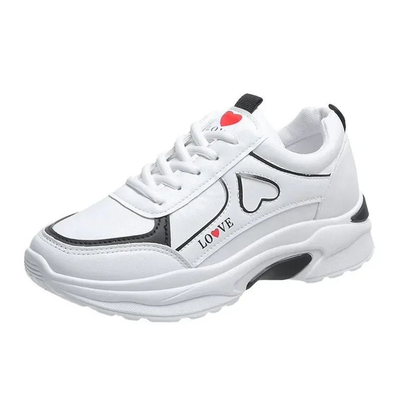 Women Shoes Heart-Shaped Platform Sneakers Woman Walking Sports-Shoes Breathable White Shoe Casual Sneaker Zapatos Mujer