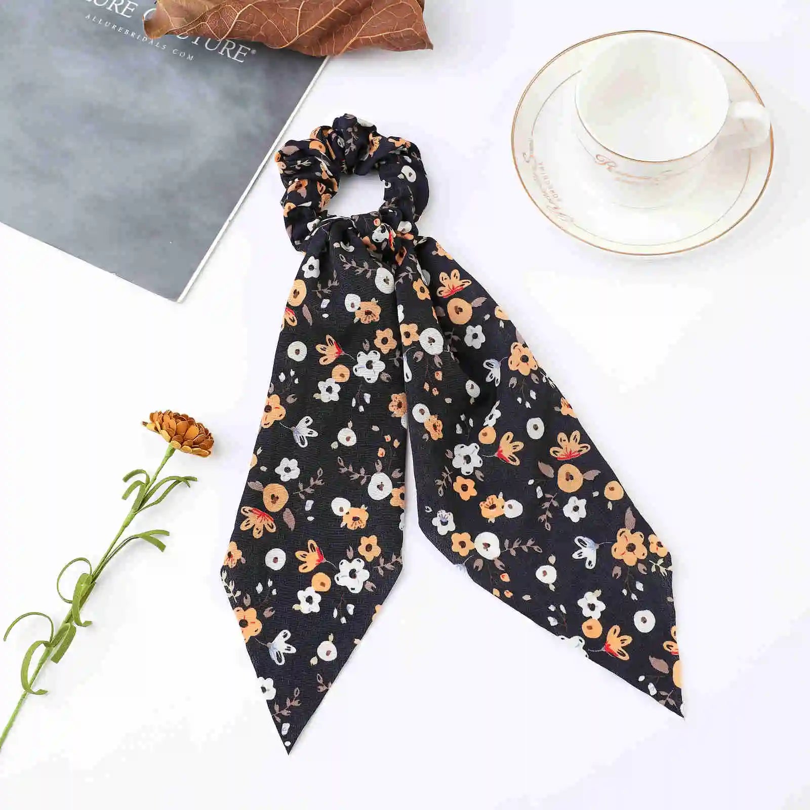 Fashion Dots Scrunchies Long Hair Rope Korean Hair Ties for Women Ponytail Scarf Sweet Elastic Hair Band Hair Accessories