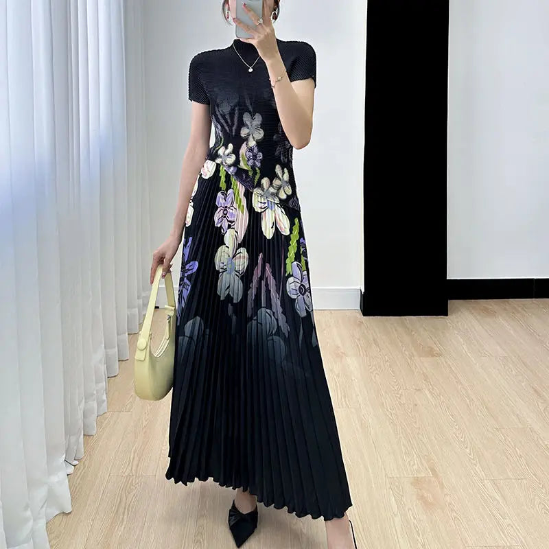 Elegant Two Piece Skirt Set Costume Women's Suit Skirts Pleated Skirt  Female Outfit Women's Casual Skirts Blouses Wrinkle Set