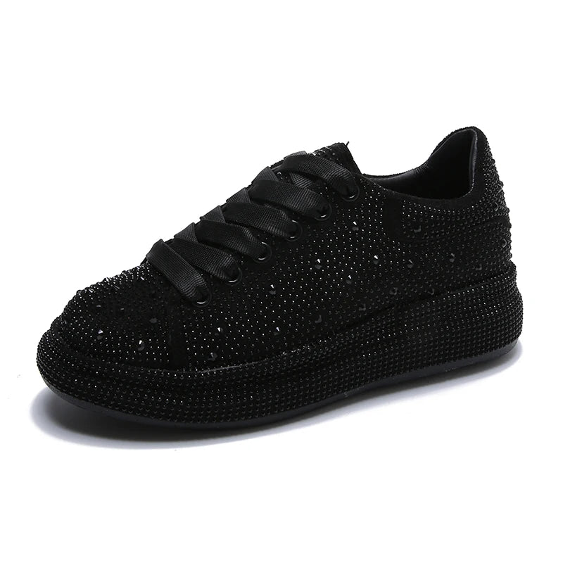 NEW Women Sneakers With Sparkles Shoes  Luxury Platform Sport   Trainers Rhinestone Fashion Casual Sneaker