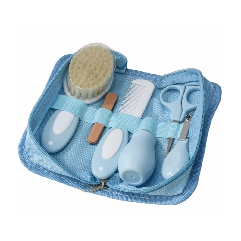 Baby Care Kit Six-Piece Baby Nasal Inhaler Nail Clipper Brush File Comb Scissors Set Daily Cleaning and Care Accessories for Bab