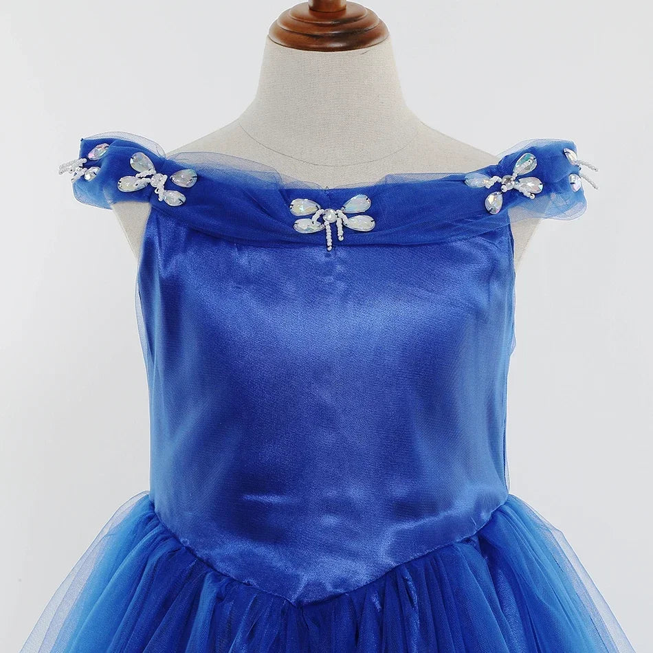 Girls Cinderella Dress Christmas Halloween Party Princess Costumes Kids Birthday Gown Dresses