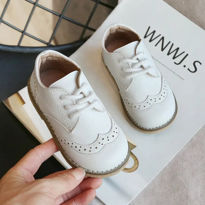 High Quality Children Leather Shoes Boys Sneakers Breathable Baby Toddler Shoes Flat Lace Up Leisure Boys Sneaker C12214