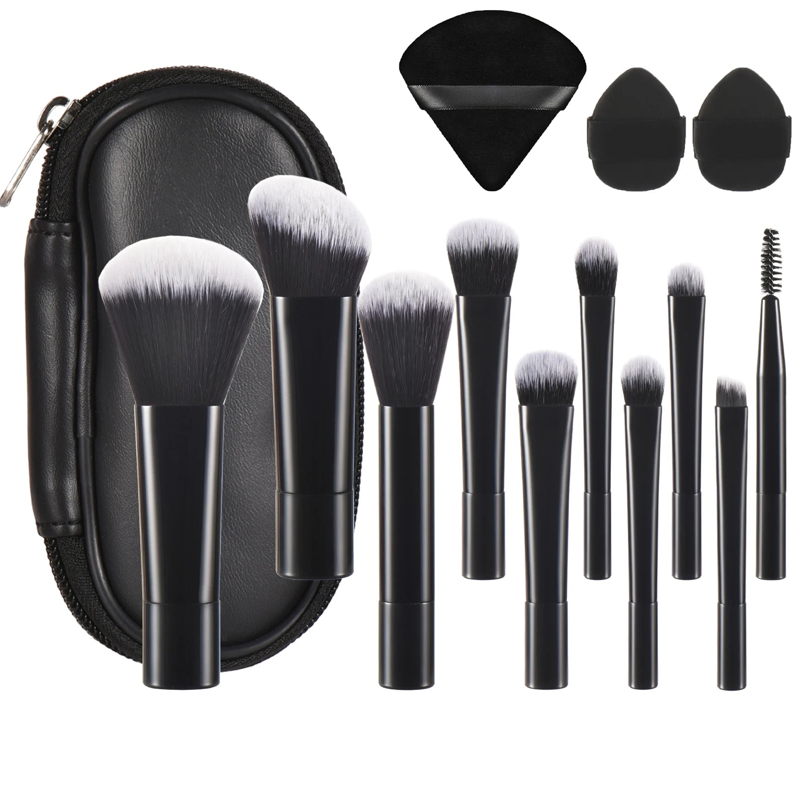 10 Color Mini Makeup Brush Travel Portable Makeup Tool Makeup Puff - Palm Brush Professional Makeup Tool Set Christmas Gift - My Store