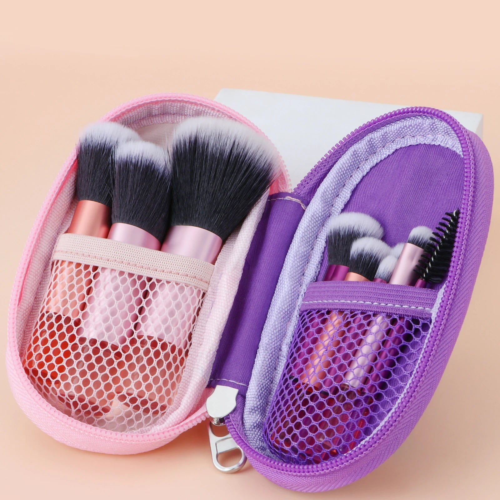 10 Color Mini Makeup Brush Travel Portable Makeup Tool Makeup Puff - Palm Brush Professional Makeup Tool Set Christmas Gift - My Store