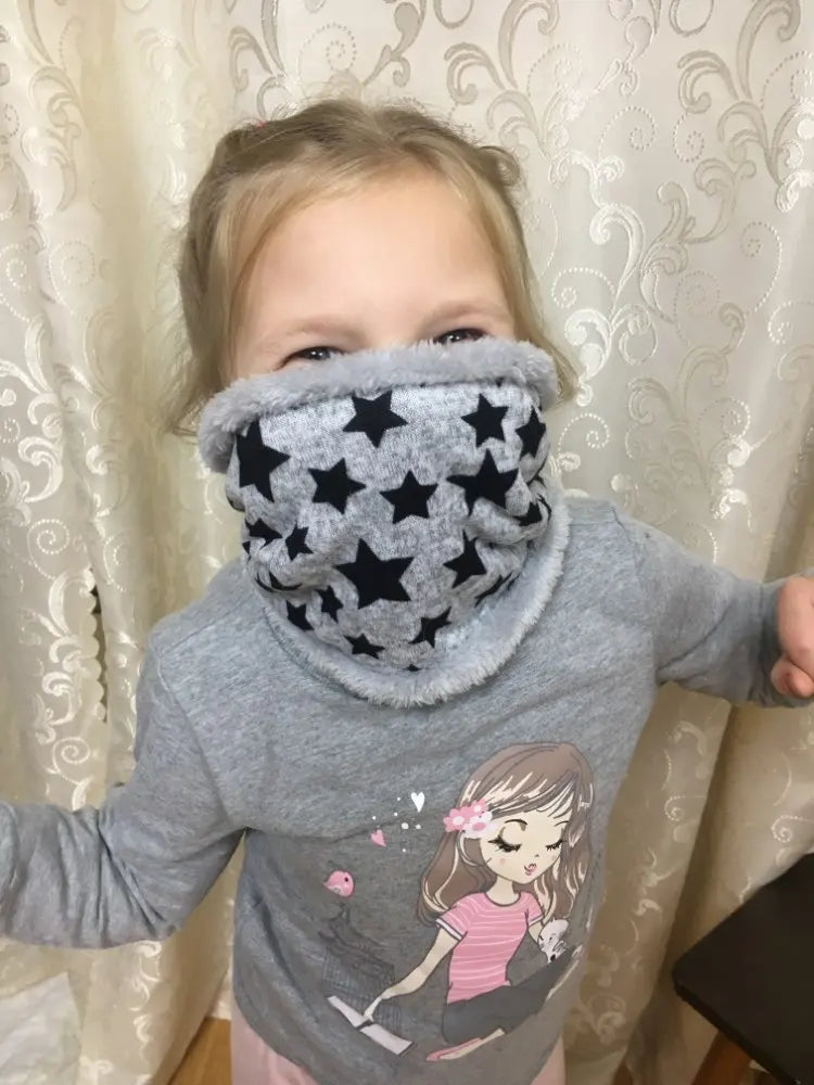 New Winter Scarf Infinity Baby Scarfs Five Star Boys Girls Cotton Kids Scarf Children Scarf Soft Ring Warm Men Women Scarves