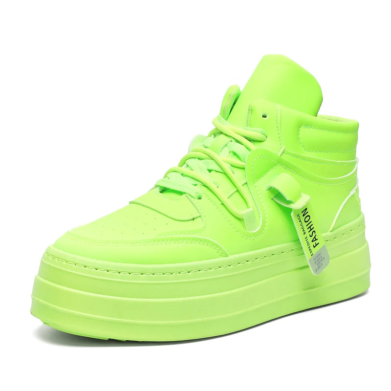 Fashion Green Designer Mens Sneakers Autumn Casual Sports Skateboard Shoes for Men High Top White Sneaker Platform Footwear Male