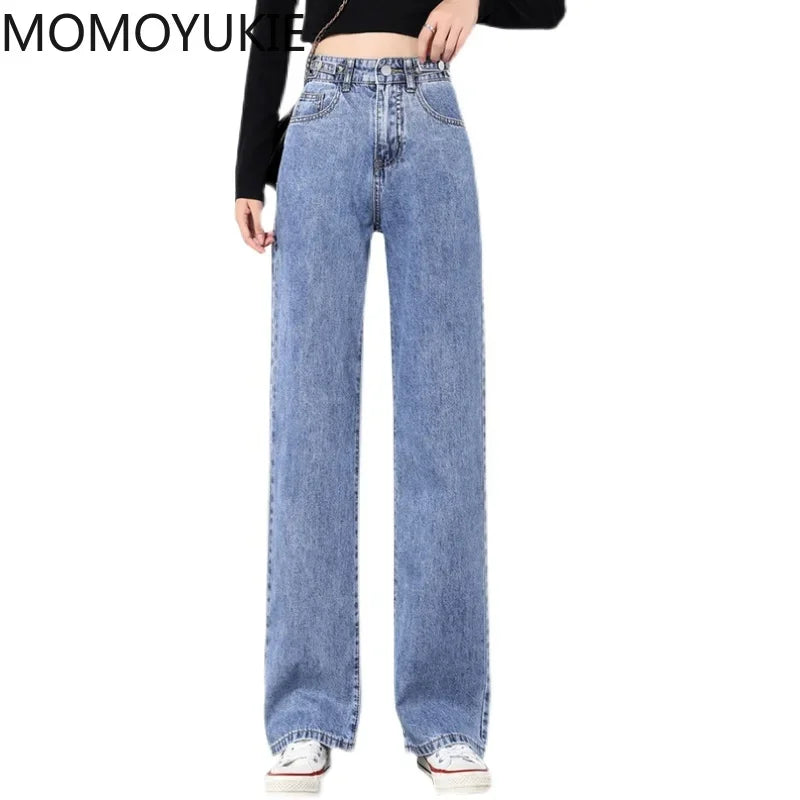 Streetwear High Waist Women's Fashion Jeans Woman Girls Women Wide Leg Pants Trousers Female Jean Femme Denim Bagge Mom Jeans