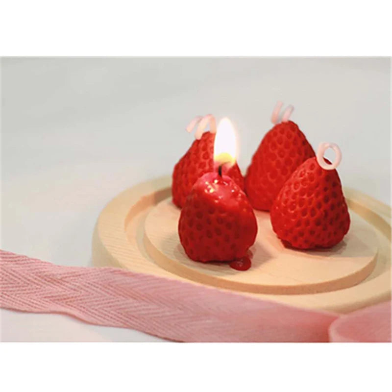 Strawberry Scented Candles Mini Scented Aromatherapy Wax Candle Portable Travel Decorative Candles for Home, Birthday, Party
