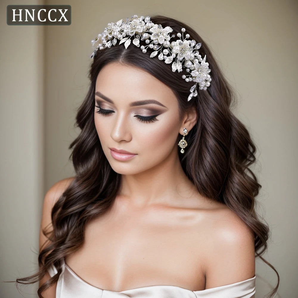 HNCCX Silver Color Alloy Leaves Hair Accessories for Elegant Girls Bride Bridal Wedding Hair Accessories Headpieces Gift CP603