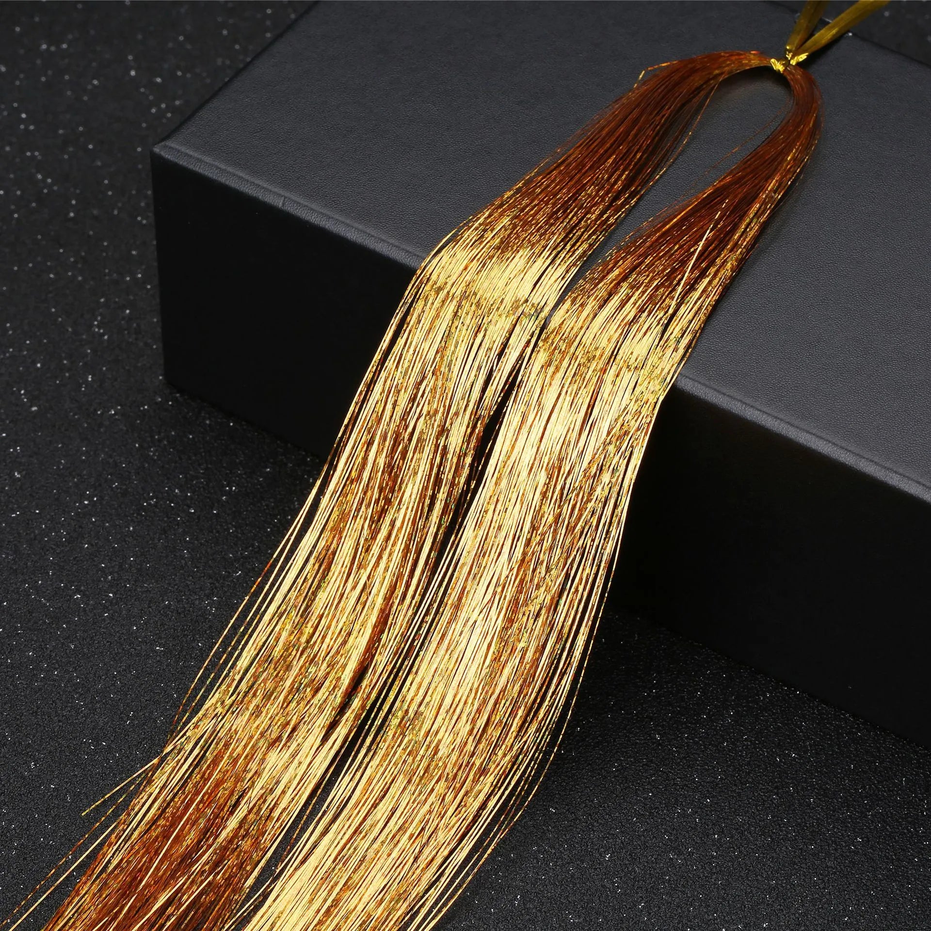 93cm Sparkle Hair Tinsel Rainbow Colored Strands Girls Headwear Hairbinge Hair Laser False Hair Extensions Decor Glitter Strips