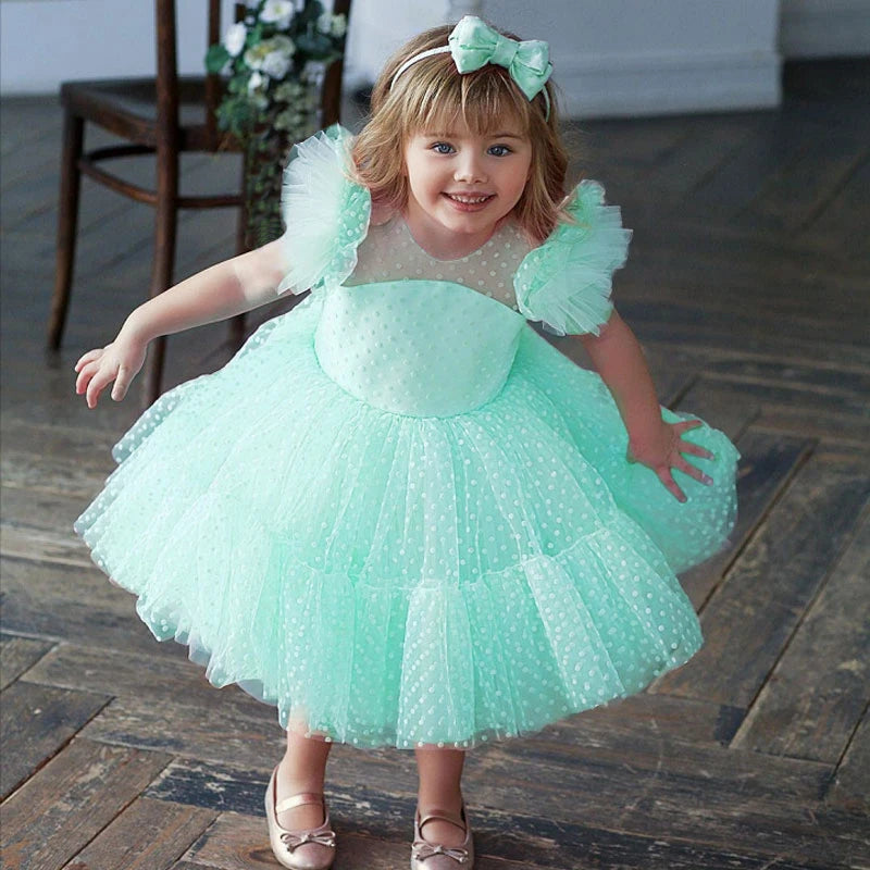 Wedding Party Dress for Girl Flower New Year Elegant Kids Evening Dresses Children Tulle Bridesmaid Dresses Girls Prom Vestidos - My Store