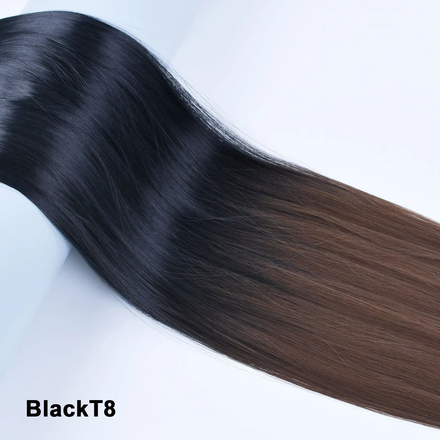 Women's Synthetic  String  Hair Extension No Clips No Glue Long Straight Invisible Hair Extensions Ombre Color Hairpiece