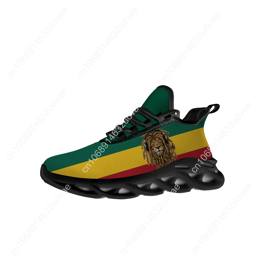 Reggae Rastafarian Rasta Rastafari Lion of Judah Flats Sneakers Mens Womens Sports Running Shoes Sneaker Customized Made Shoe