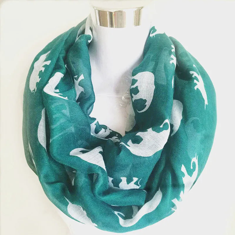 New Ladies Viscose Cotton Hedgehog Print Infinity Scarf for Women Variety of Animal Prints Circle Scarves Fashion Ring Scarfs