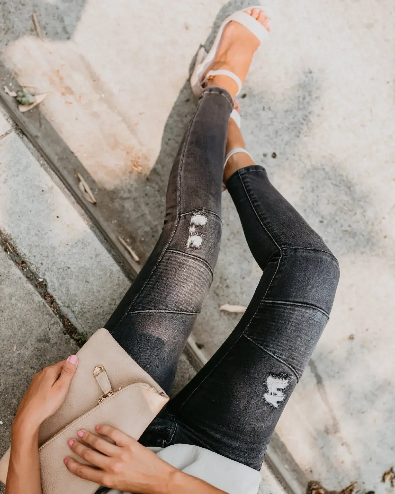 Ripped Jeans Women 2025 New Moto Biker Jeans Woman Push Up Denim Pants for Women Clothing Jean Femme Pantalones Mujer Blue XXL