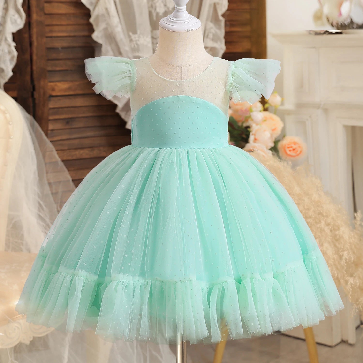 Wedding Party Dress for Girl Flower New Year Elegant Kids Evening Dresses Children Tulle Bridesmaid Dresses Girls Prom Vestidos - My Store