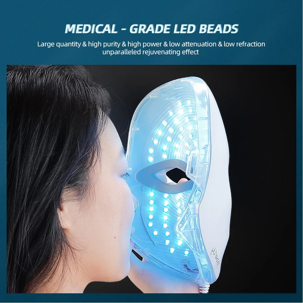 Foreverlily Minimalism 7 Colors LED Facial Mask Photon Therapy Anti-Acne Wrinkle Removal Skin Rejuvenation Face Skin Care Tools
