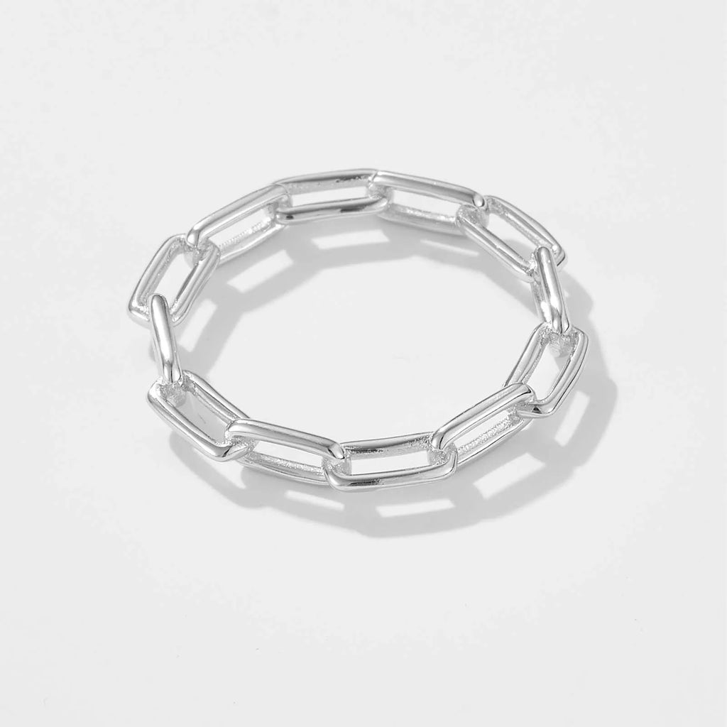 ANDYWEN 925 Sterling Silver Chain Ring Women Fashion Luxury Rock Punk Jewelry Plain Horoscope Rings Jewelry for Party Jewels