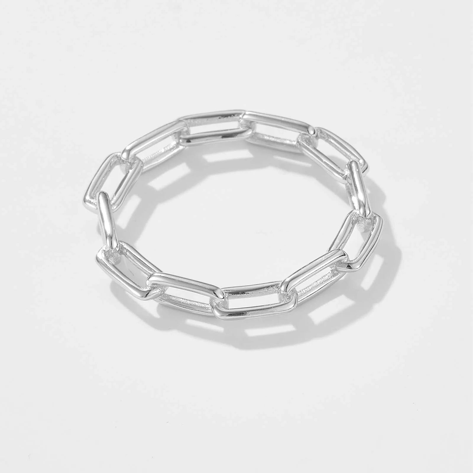 ANDYWEN 925 Sterling Silver Chain Ring Women Fashion Luxury Rock Punk Jewelry Plain Horoscope Rings Jewelry for Party Jewels