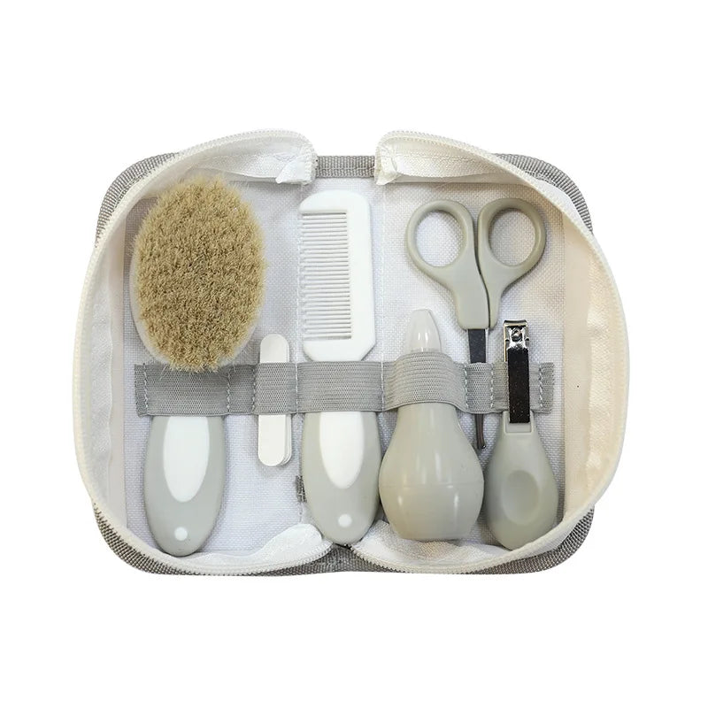 Baby Care Kit Six-Piece Baby Nasal Inhaler Nail Clipper Brush File Comb Scissors Set Daily Cleaning and Care Accessories for Bab