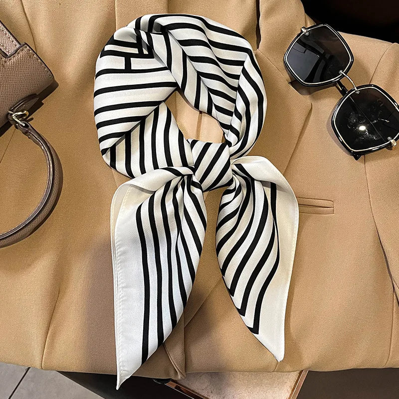 Fashion Scarves for Women Shawl Print Silk Satin Hijab Scarf Female Bandana 70*70cm Luxury Brand Square Shawls Scarfs for Ladies