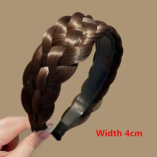 Women Synthetic Wig Braided Hair Bands Invisible Fashion Braids Hair Accessories Female Bohemian Nature Hair Headband for Party