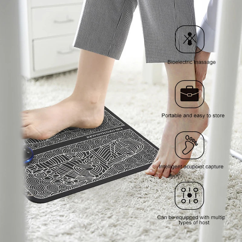 Electric EMS Health Care Relax Foot Massager Mat Massageador Pes Muscular Feet Reflexology Masaje Salud Electrodos Estimulador