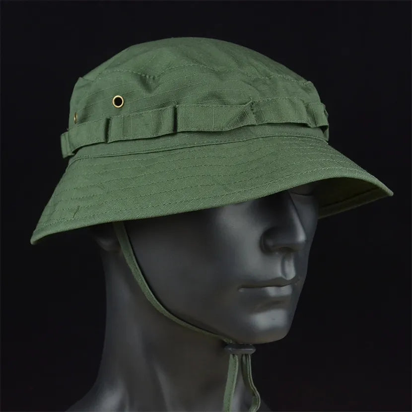 Tactical Boonie Hats Sun Fishing Hat Outdoor Camouflage Bobble Cap Hiking Fisherman Sniper Ghillie Bucket Hats