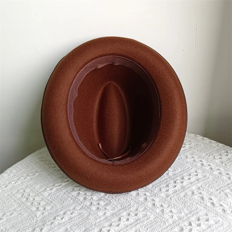 Hats Fedoras  Wide Brim Hat Panama Felt Hat for Male Jazz Hat Church Top Cap British Women Fedoras Hats for Men шляпа женская