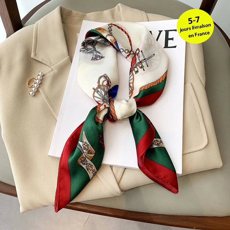Fashion Scarves for Women Shawl Print Silk Satin Hijab Scarf Female Bandana 70*70cm Luxury Brand Square Shawls Scarfs for Ladies